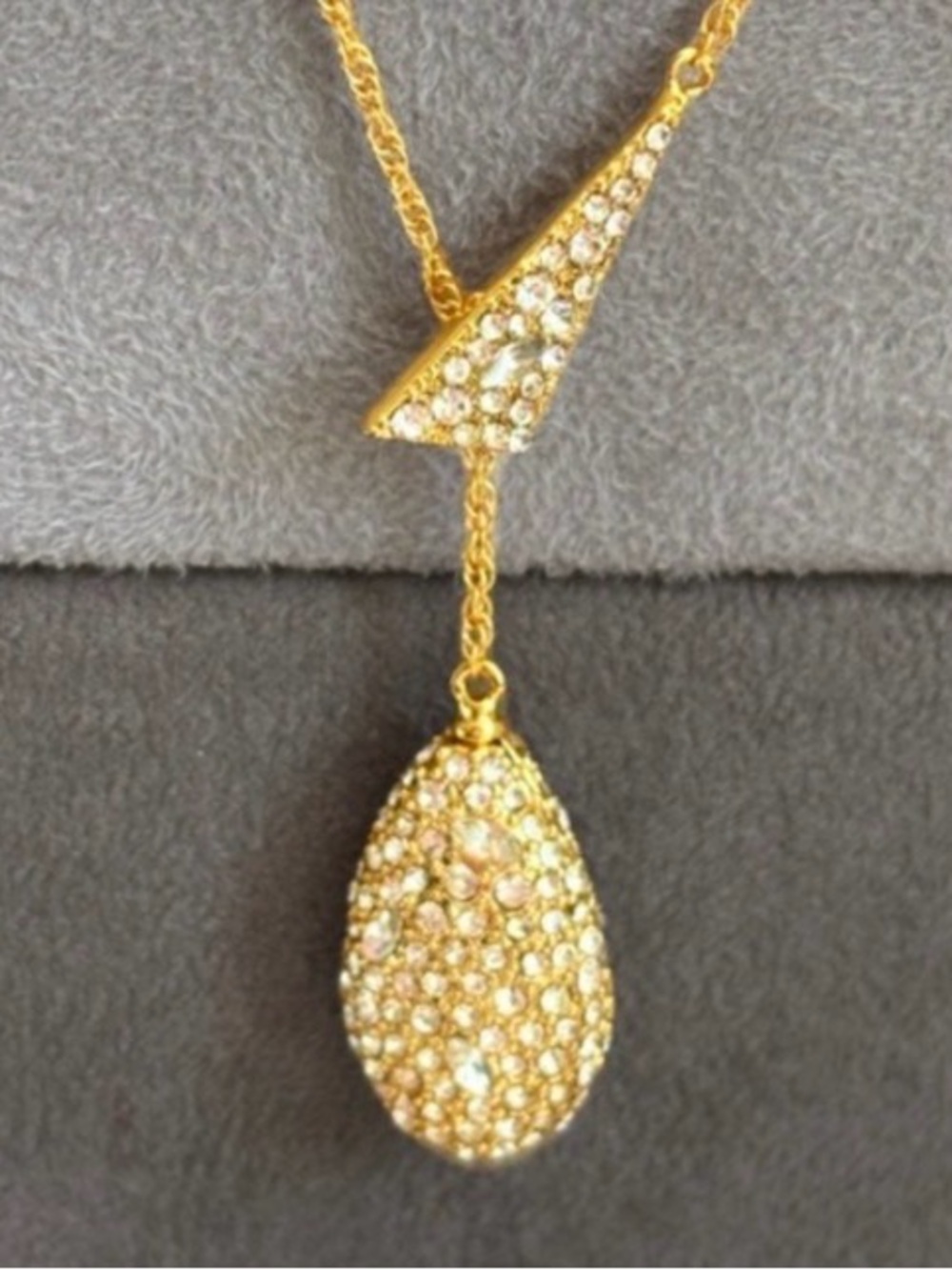 NEW Alexis Bittar Origami Lariat Archives Necklace Gold Pavé Clear Crystal JL20